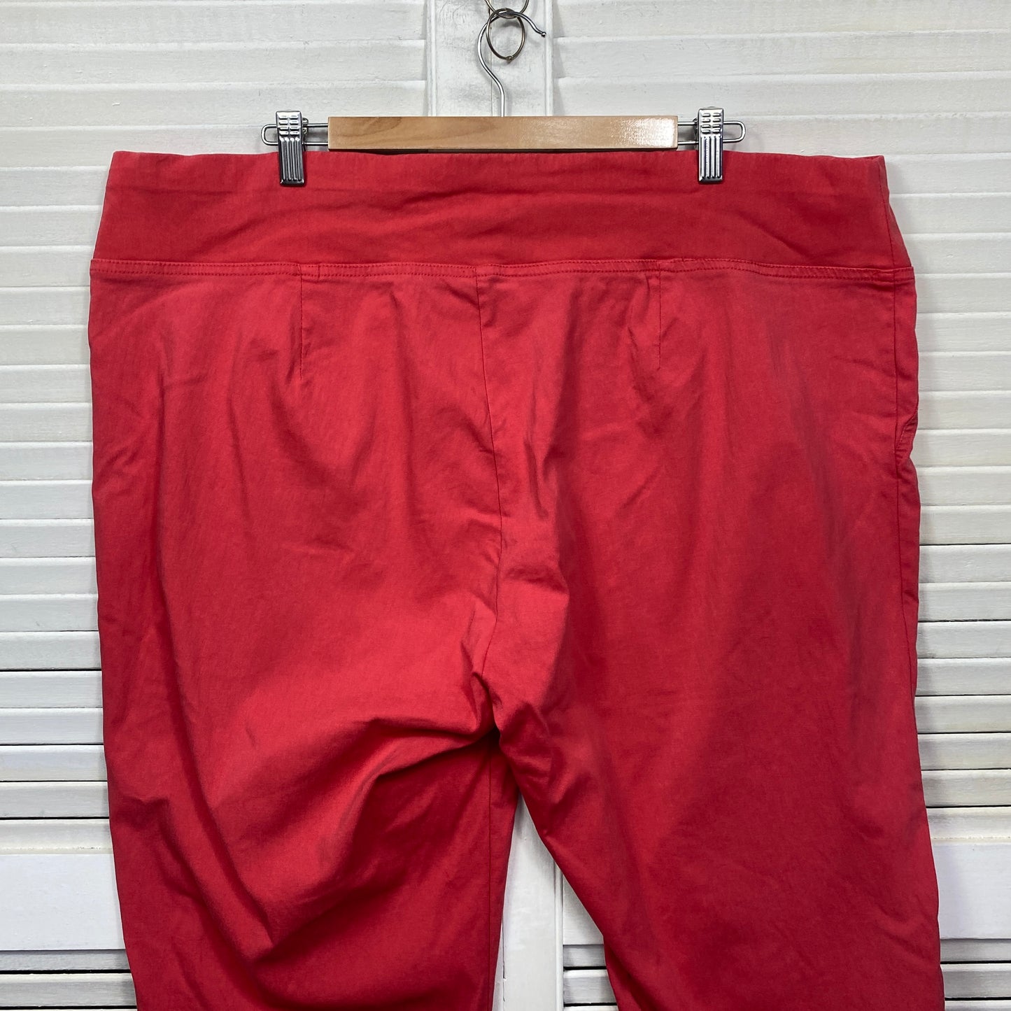 Autograph Cropped Pants Size 24 Red Pull On 3/4 Length