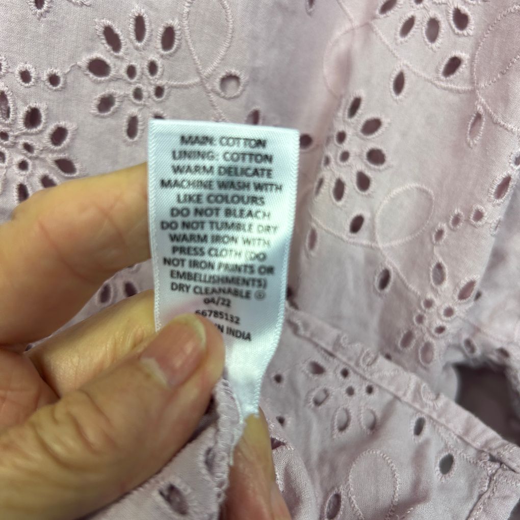 Target Mauve Broderie Cotton Shirt - Size 18