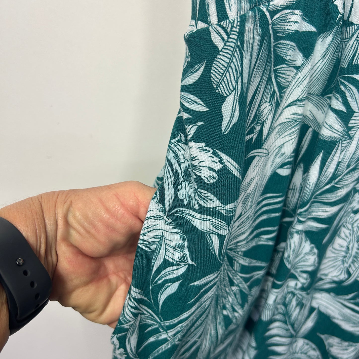 Katies Green Palm Print Maxi Dress - Size 12