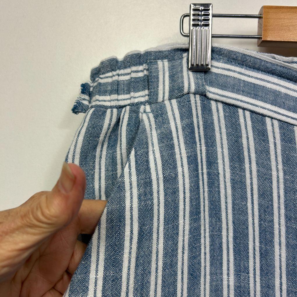 Suzanne Grae Blue Stripe Linen Pants - Size