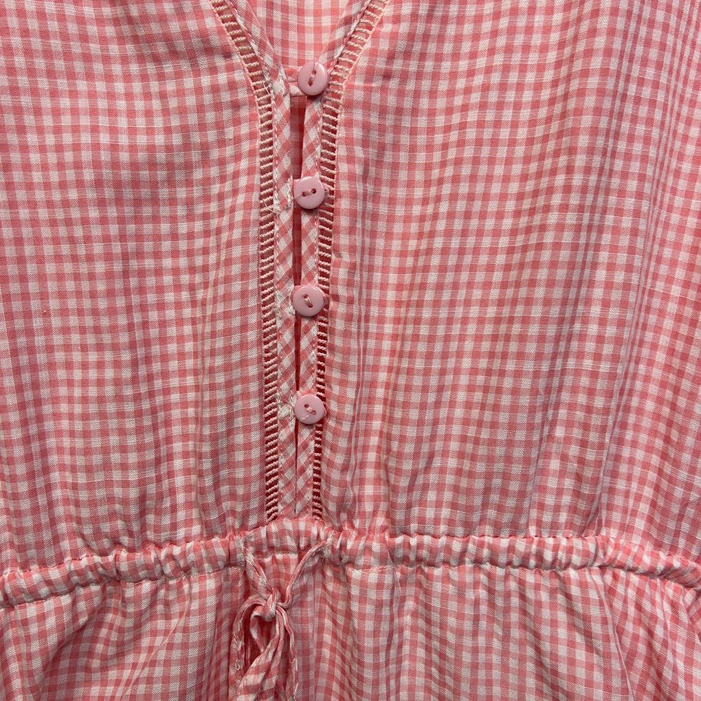 Orange Sherbet Pink Gingham Check Dress - Size 18