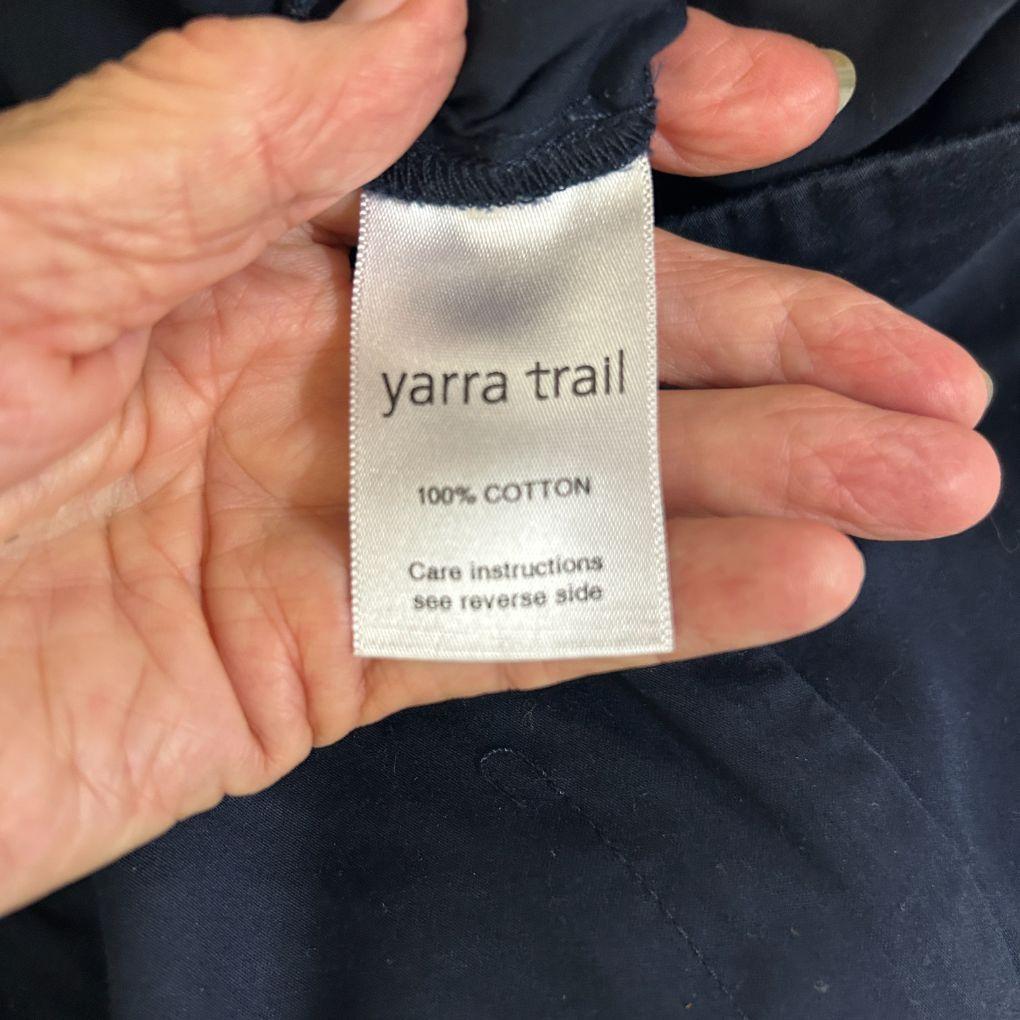 Yarra Trail Navy Cotton Crop Pants - Size 18