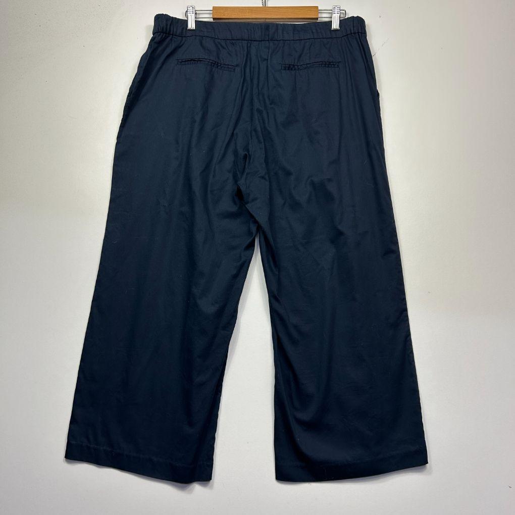 Yarra Trail Navy Cotton Crop Pants - Size 18