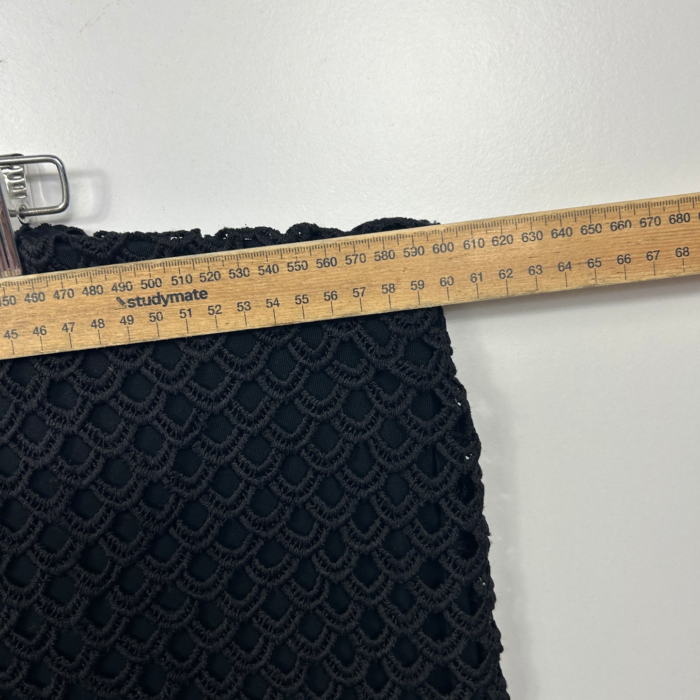 Autograph Black Crochet Trim Overlay Skirt - Size 24