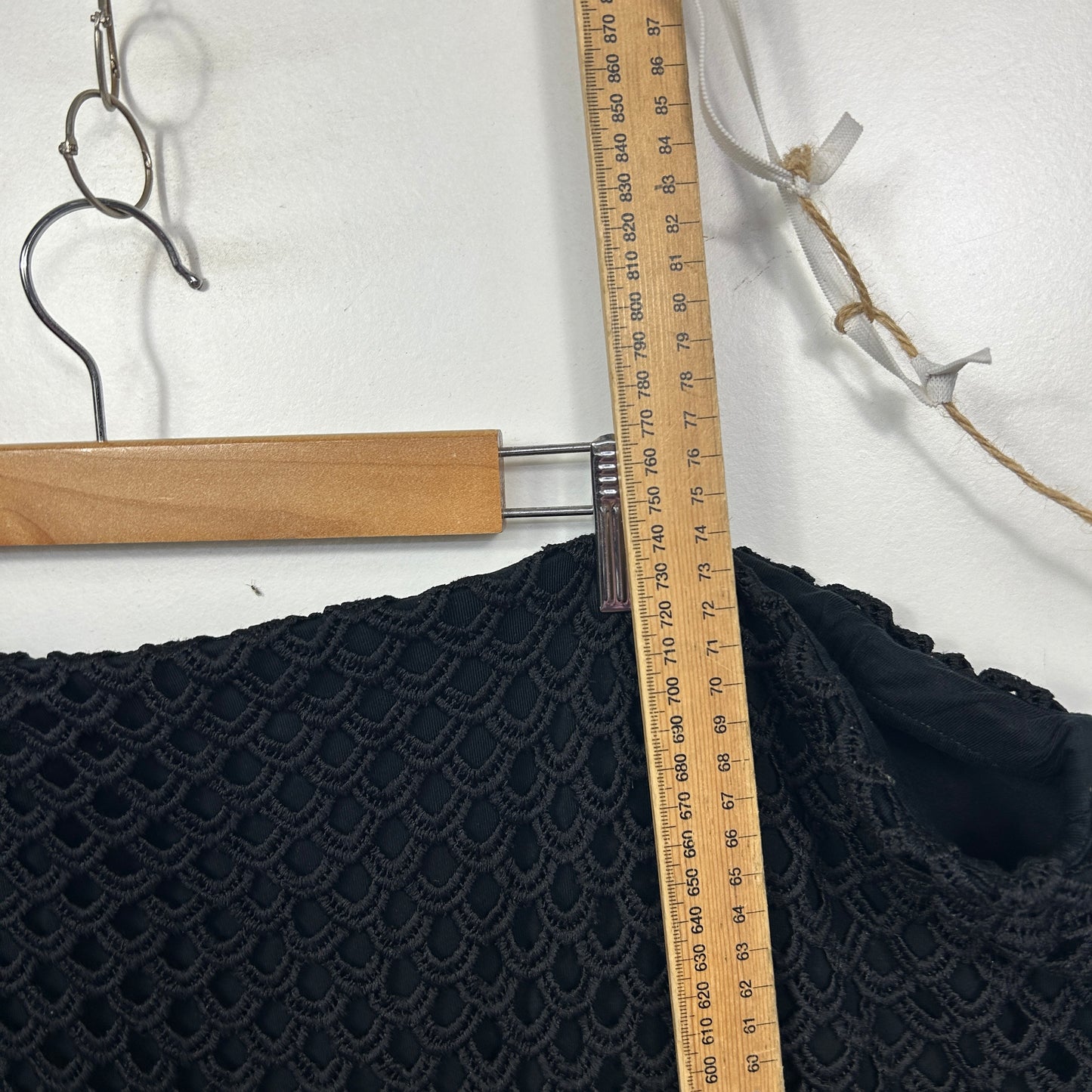 Autograph Black Crochet Trim Overlay Skirt - Size 24