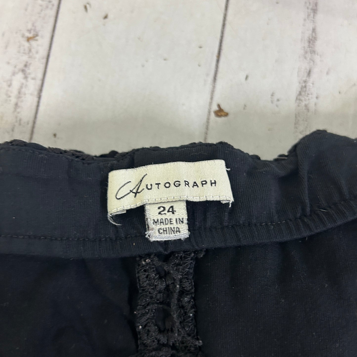 Autograph Black Crochet Trim Overlay Skirt - Size 24