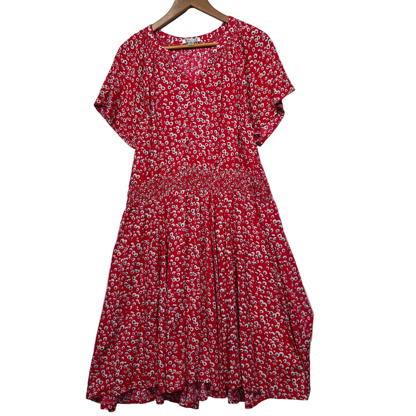 Victoria Hill Red Viscose Floral Dress - Size 18
