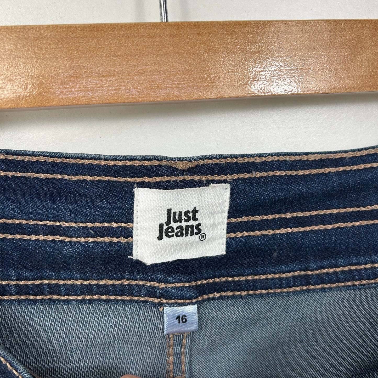 Just Jeans Reformed Wide Leg Sky High Navy Denim Jeans - Size 16