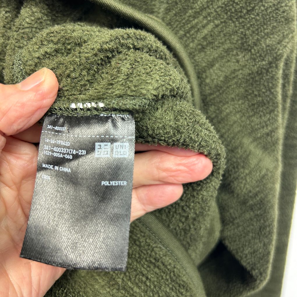 Uniqlo Green Full Zip Up Jumper  - Size L