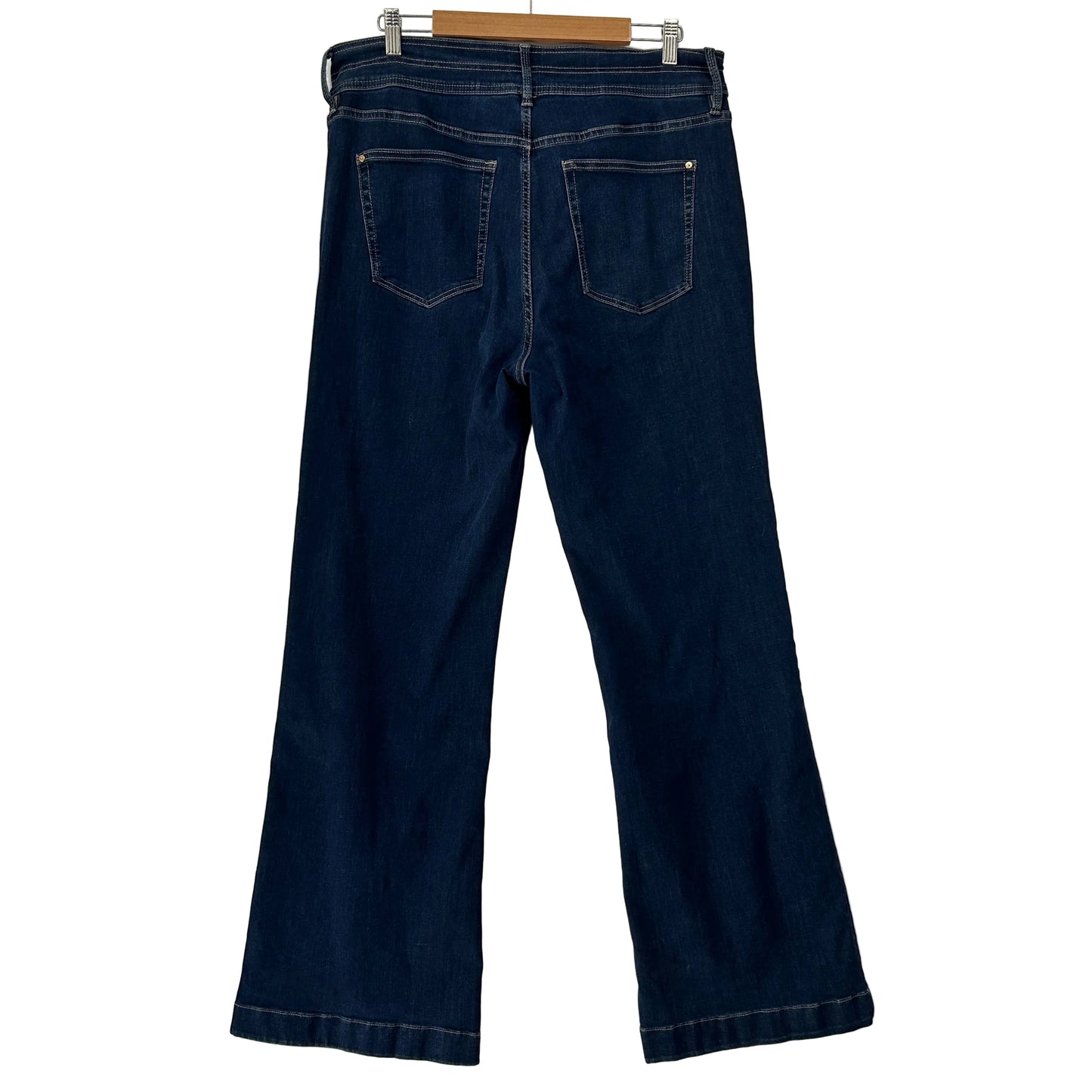 Just Jeans Reformed Wide Leg Sky High Navy Denim Jeans - Size 16