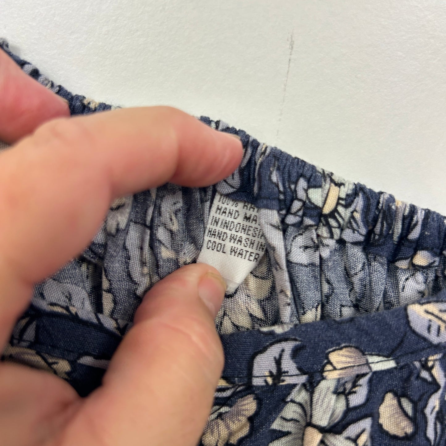 Boho Navy & Blue Floral Print Slip Dress - One Size