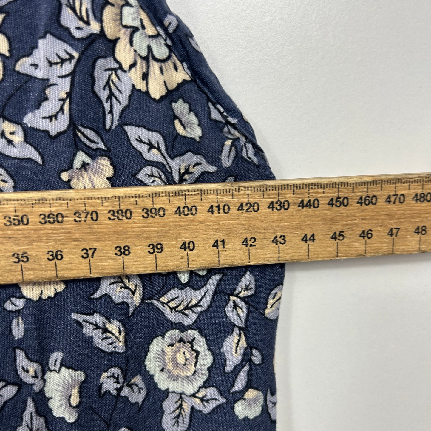 Boho Navy & Blue Floral Print Slip Dress - One Size