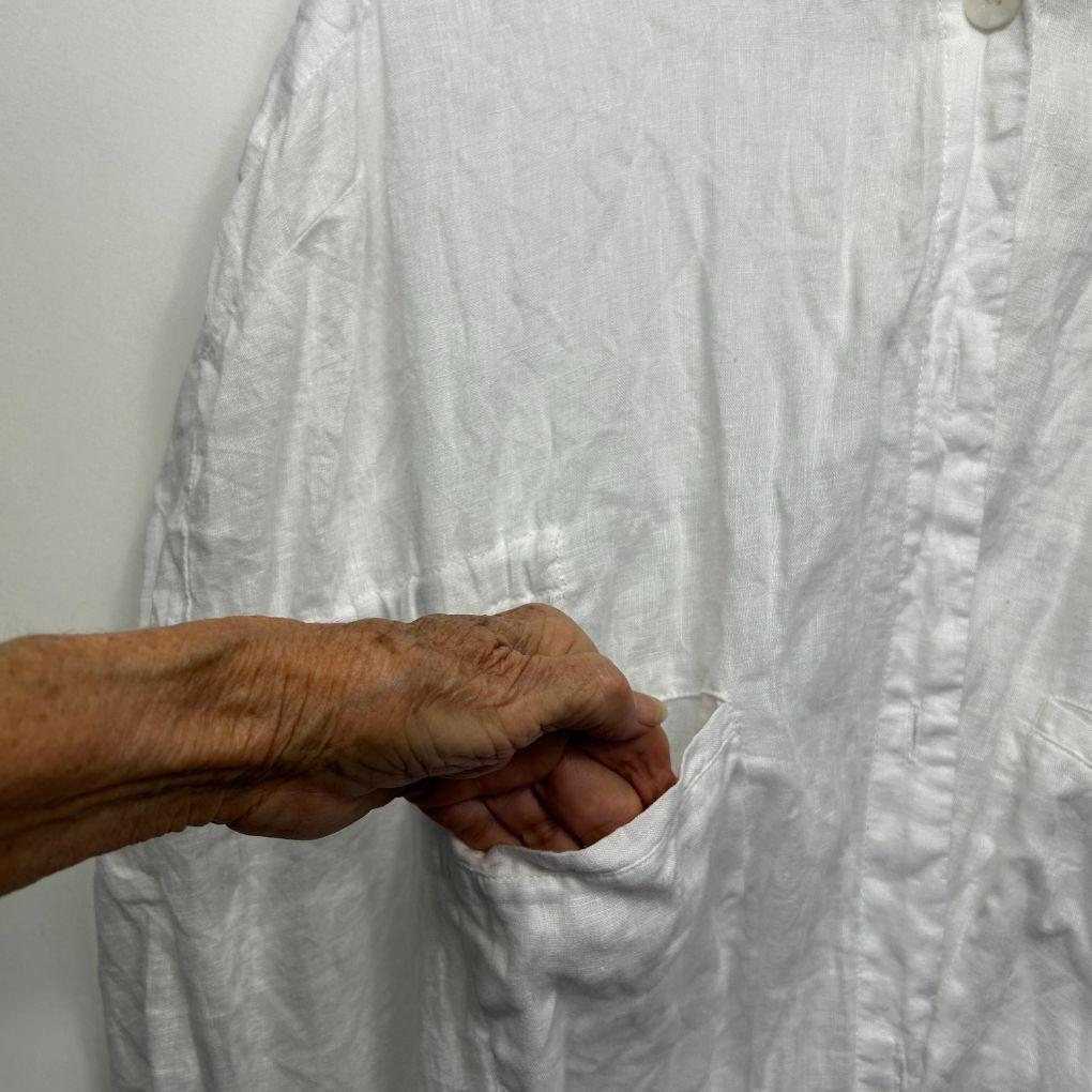 Marco Polo White Linen Vest - Size 14/16