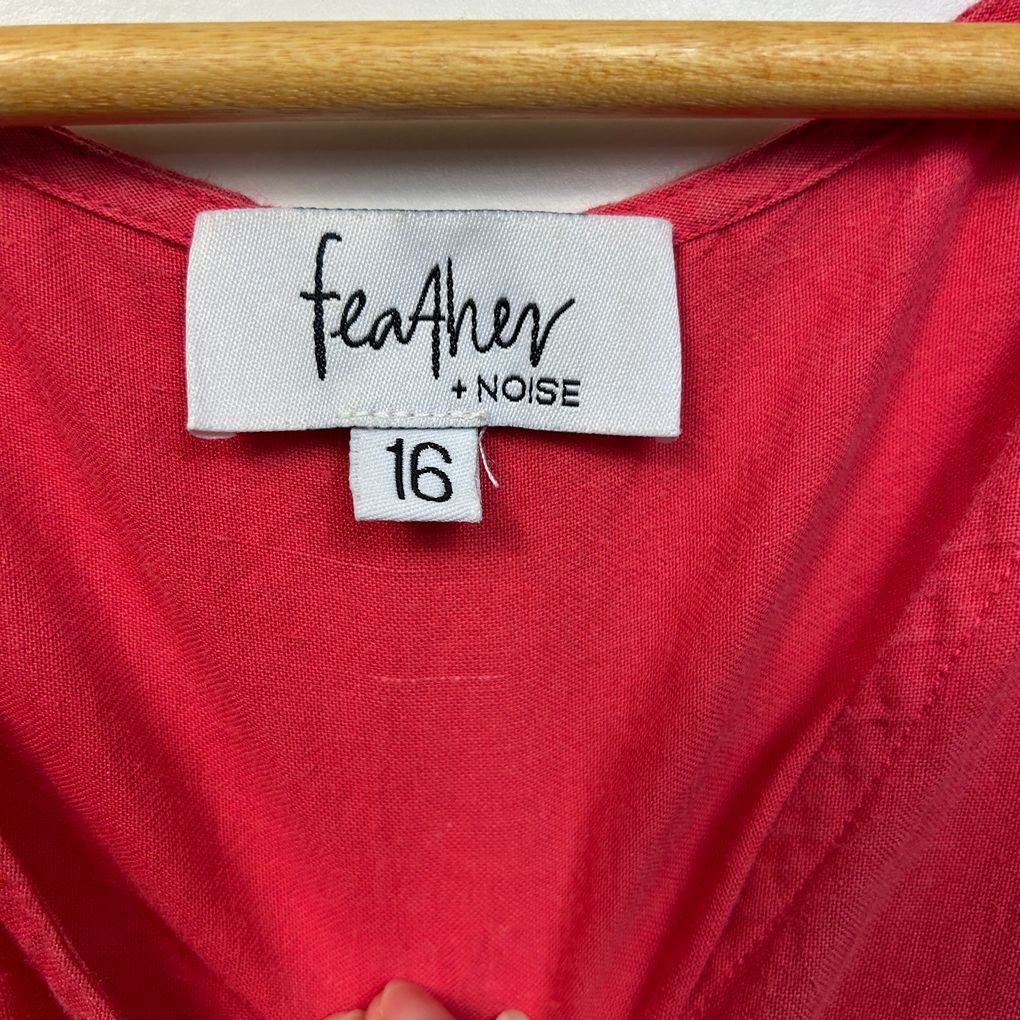 Feather + Noise Red Dress - Size 16
