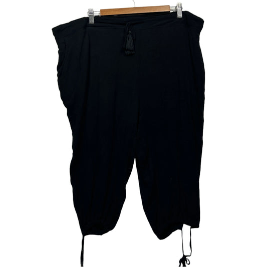 Rivers Cropped Pants Size 20 Black Pockets Viscose