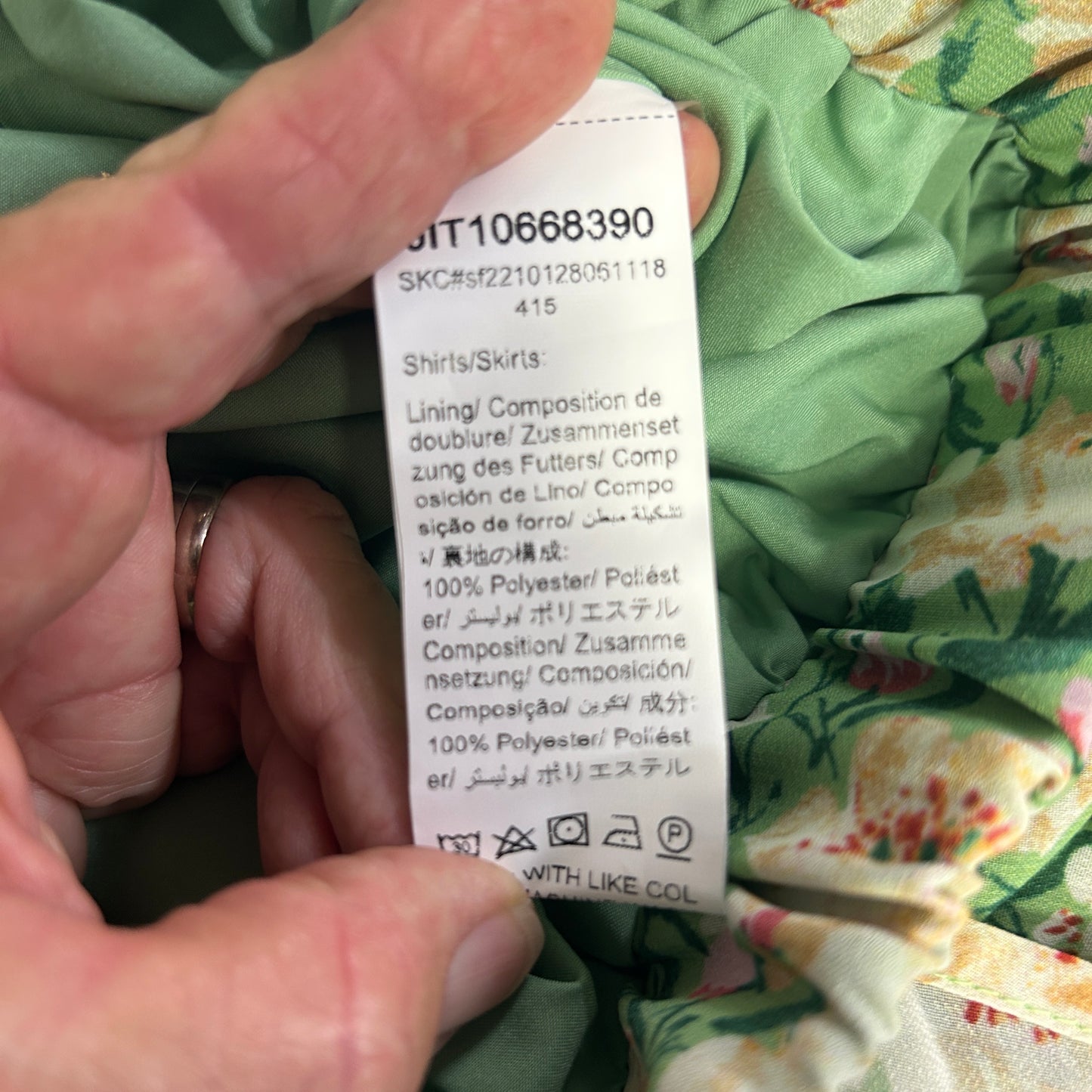 Shein Green Floral Maxi Skirt - Size 2XL
