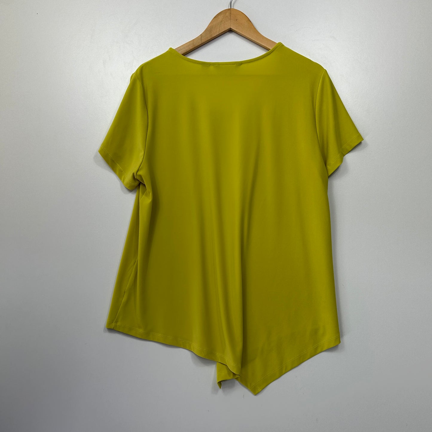 Nina Leonard Chartreuse Embroidered Top - Size XL