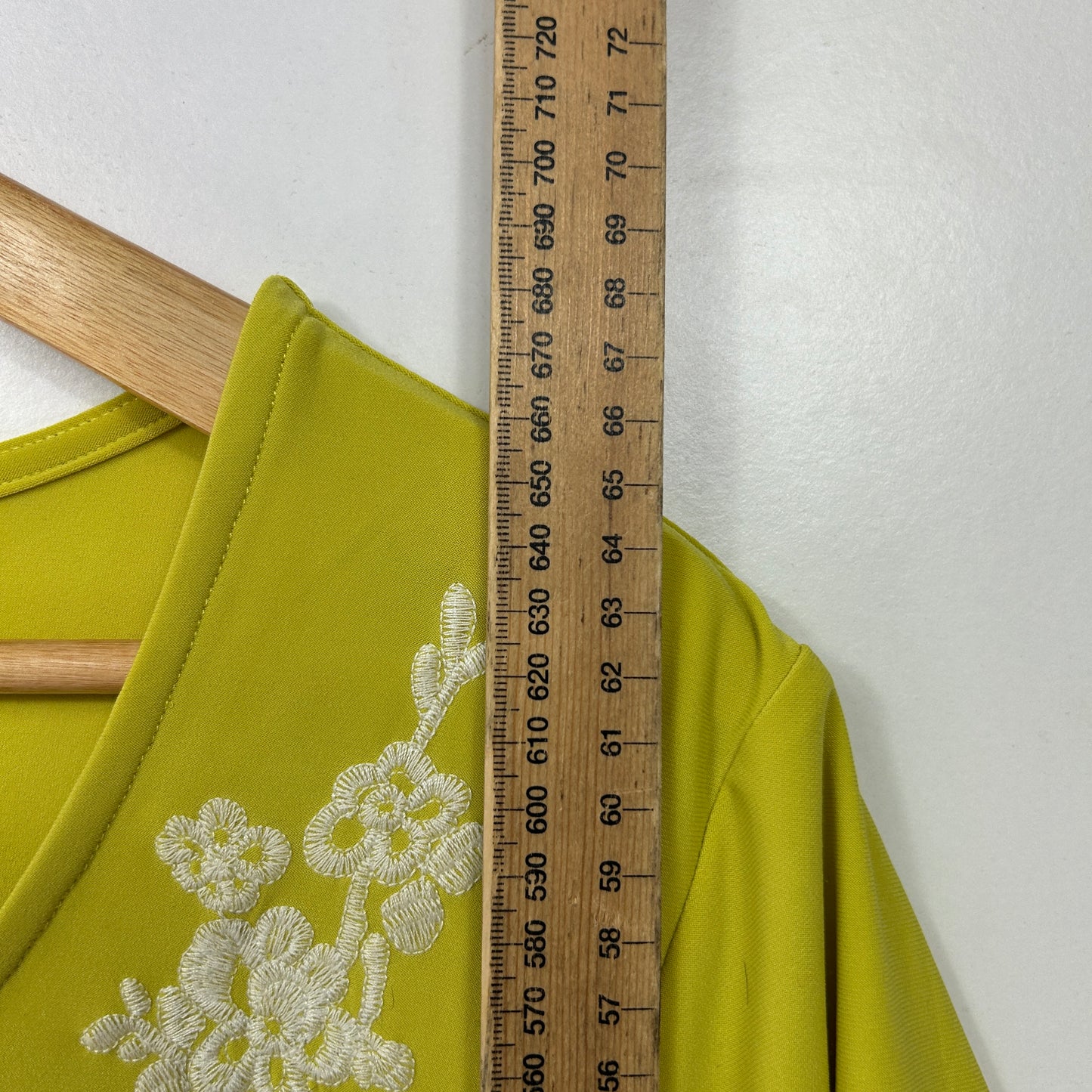 Nina Leonard Chartreuse Embroidered Top - Size XL