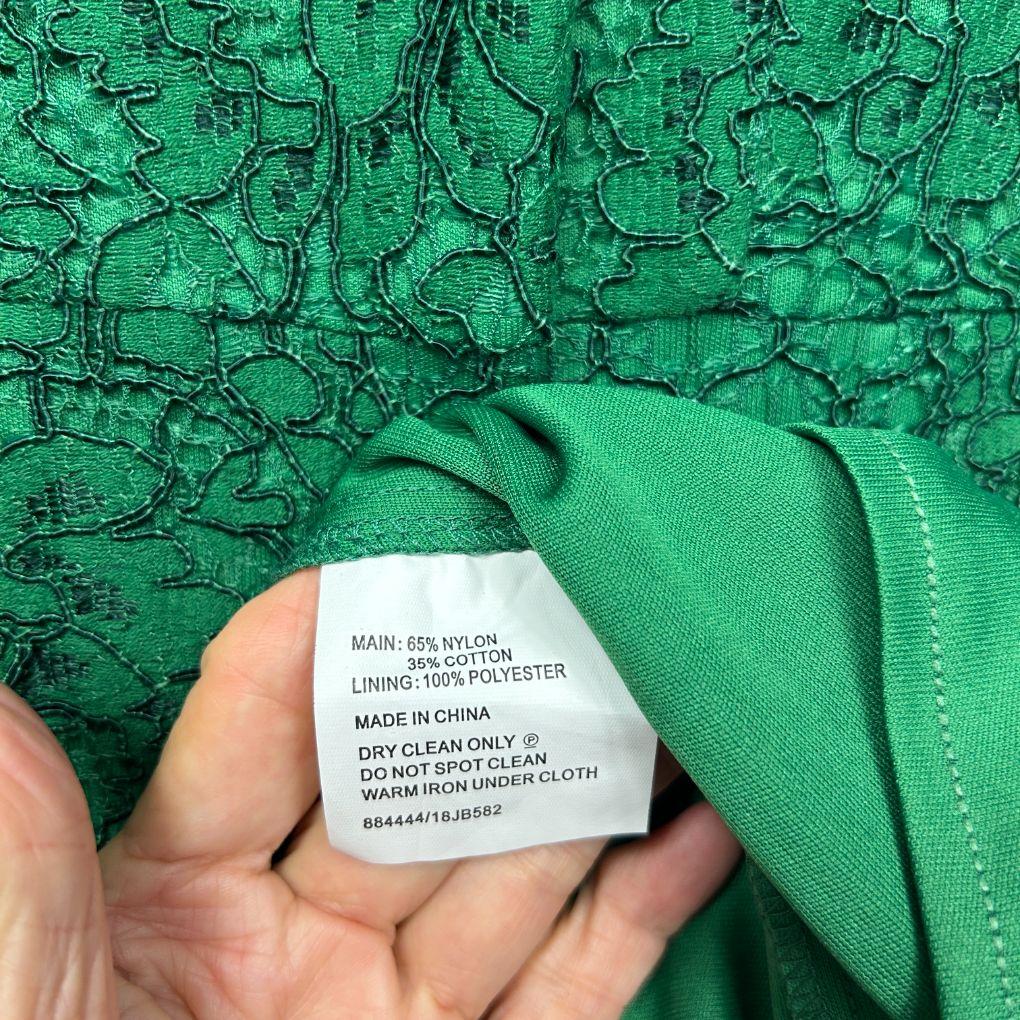 Jayson Brunsdon Black Label Green Lace Dress - Size 14