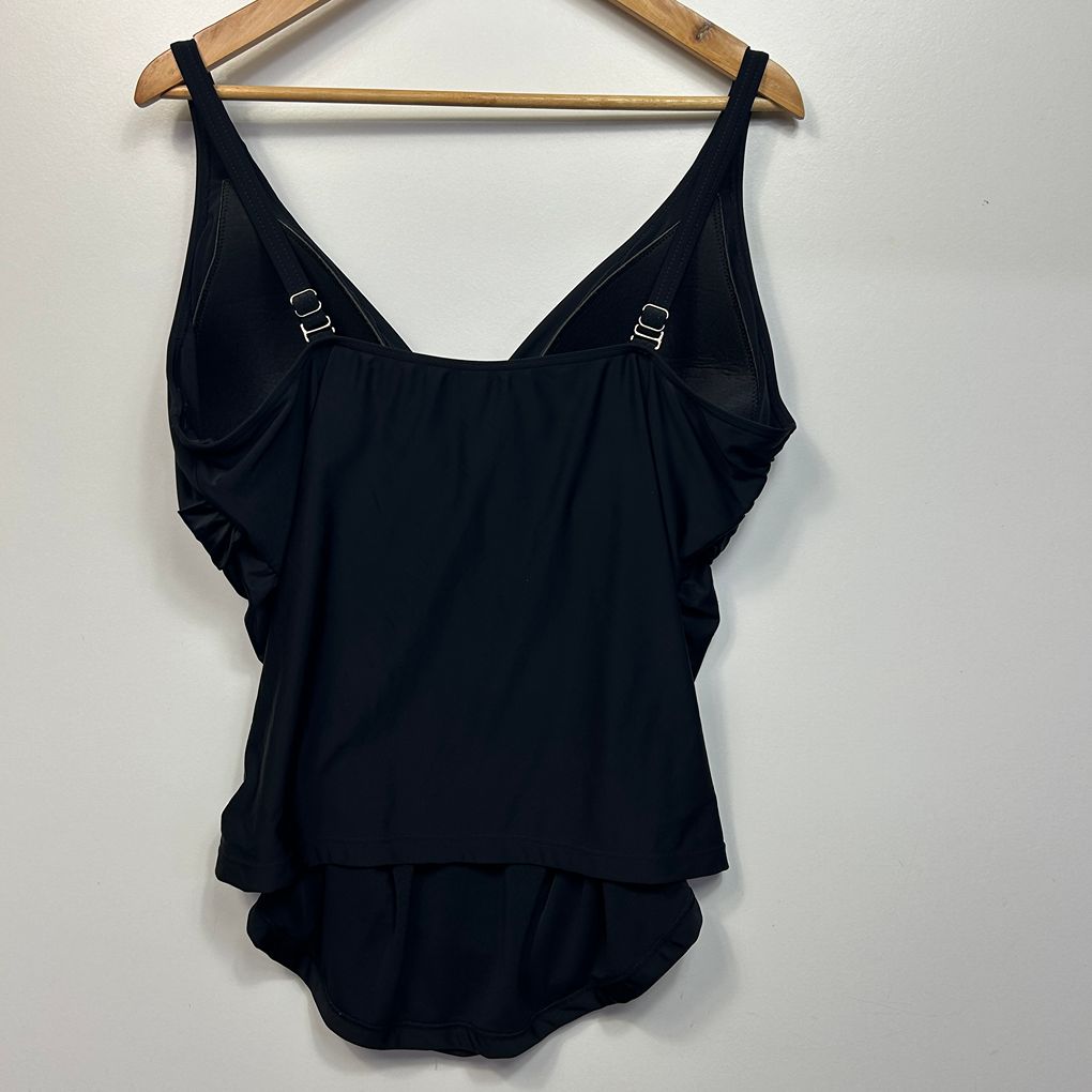 edited Black Swim Tankini Top - Size 20