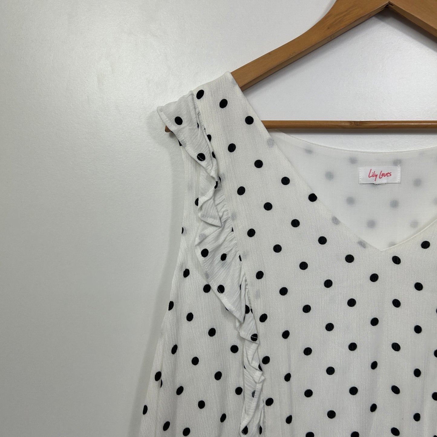 Lily Loves White & Black Polka Dot Dress - Size 18