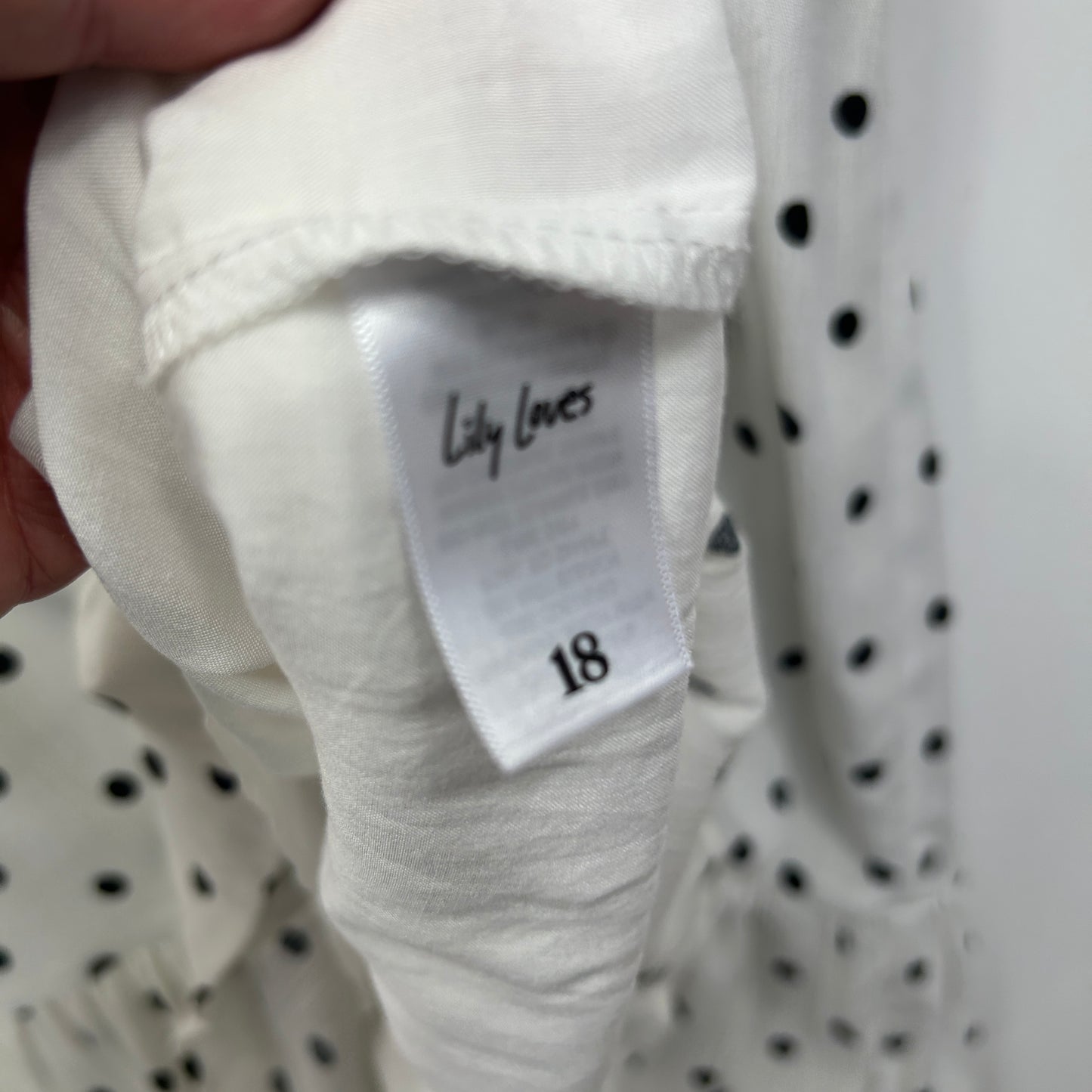 Lily Loves White & Black Polka Dot Dress - Size 18