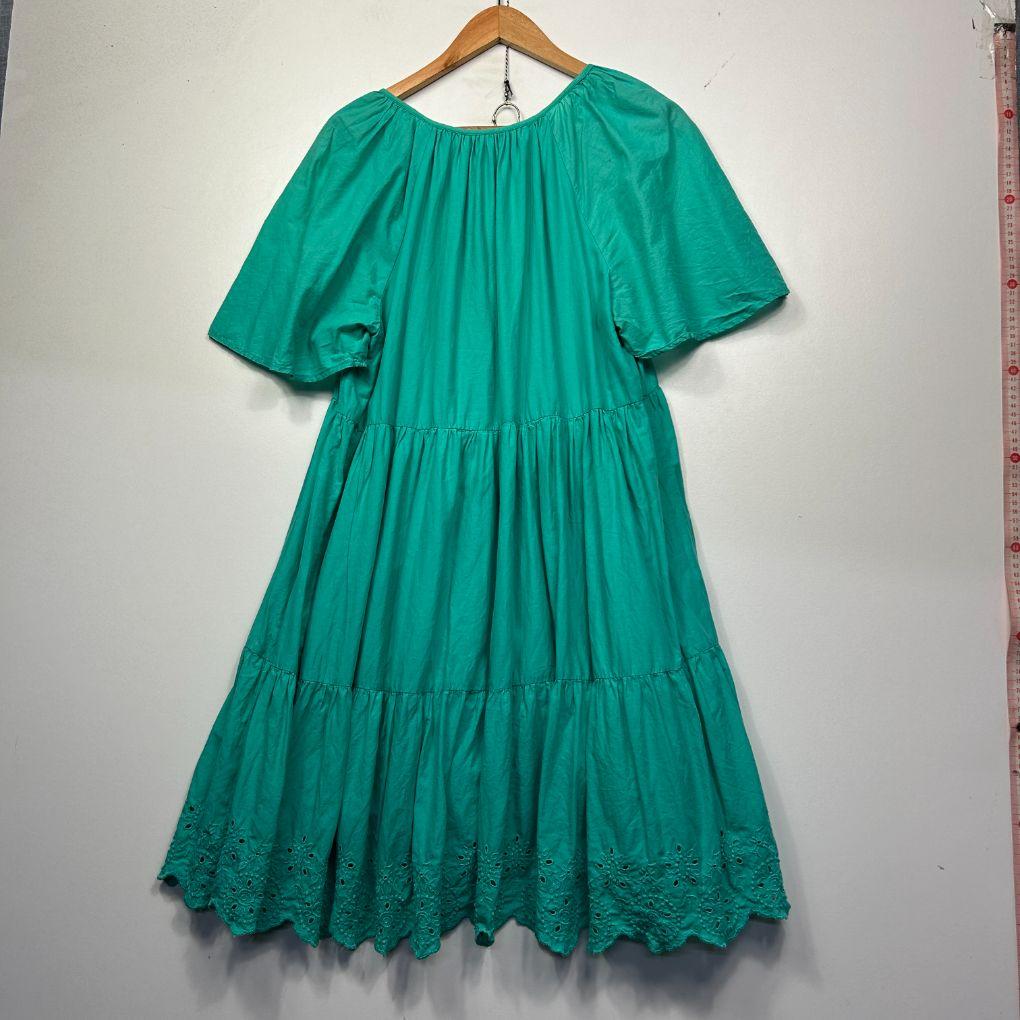 Anko Teal Peak Broderie Dress -  Size 14