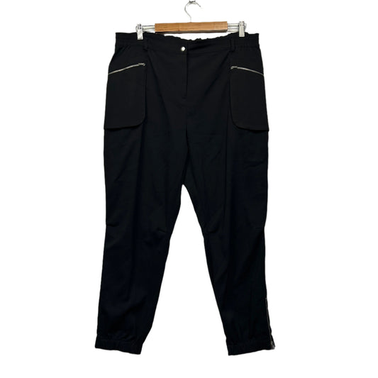 Kaites Pants Size 16 Black Elastic Ankle Zipped Pockets