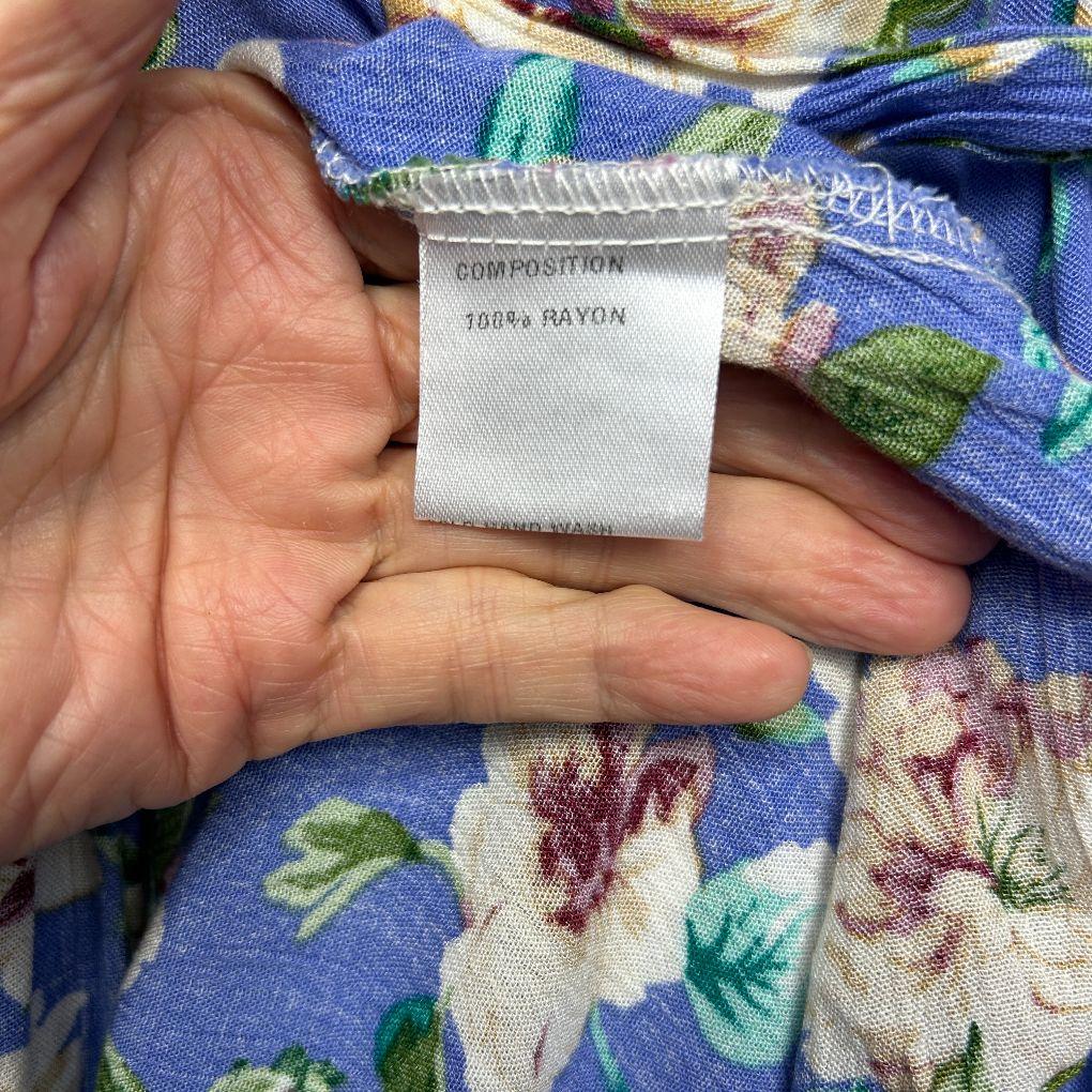 Maive & Bo Blue Floral Wrap Dress - Size XL