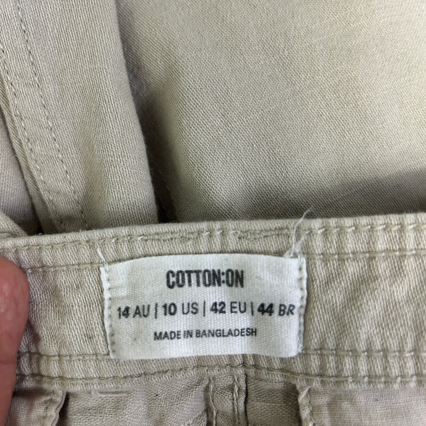 Cotton On Beige Cargo Pants - Size 14