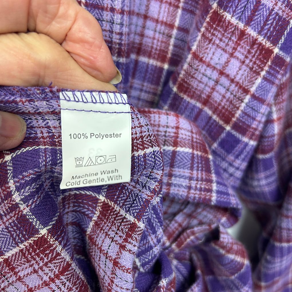 Shein Purple Check Top - Size L