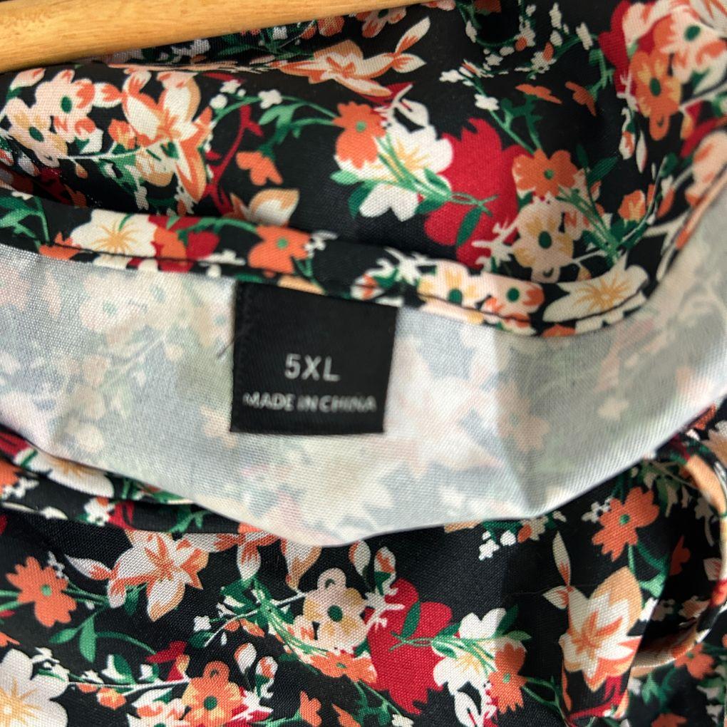 Black Floral Dress - Size 5XL