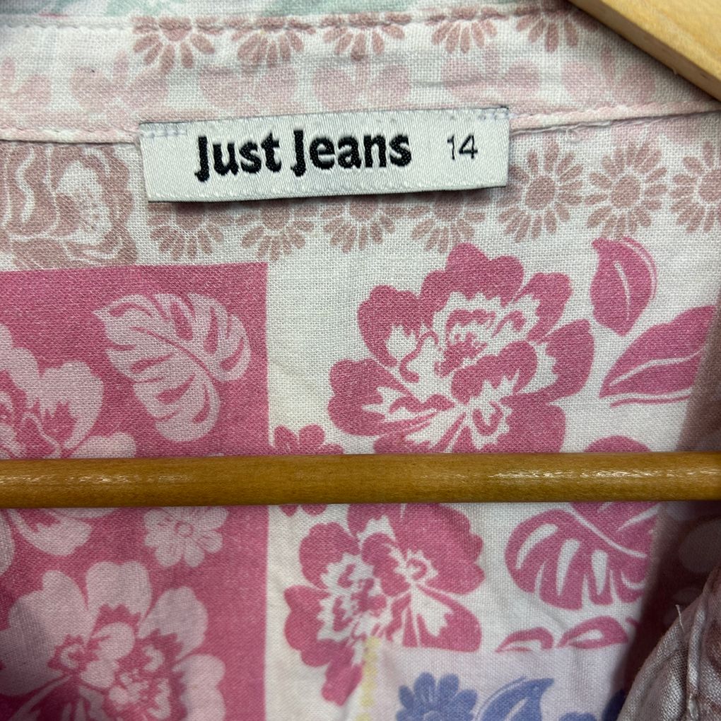 Just Jeans Pink Linen Top - Size 14