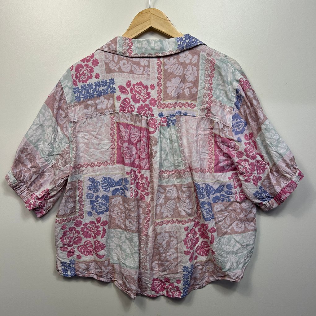 Just Jeans Pink Linen Top - Size 14