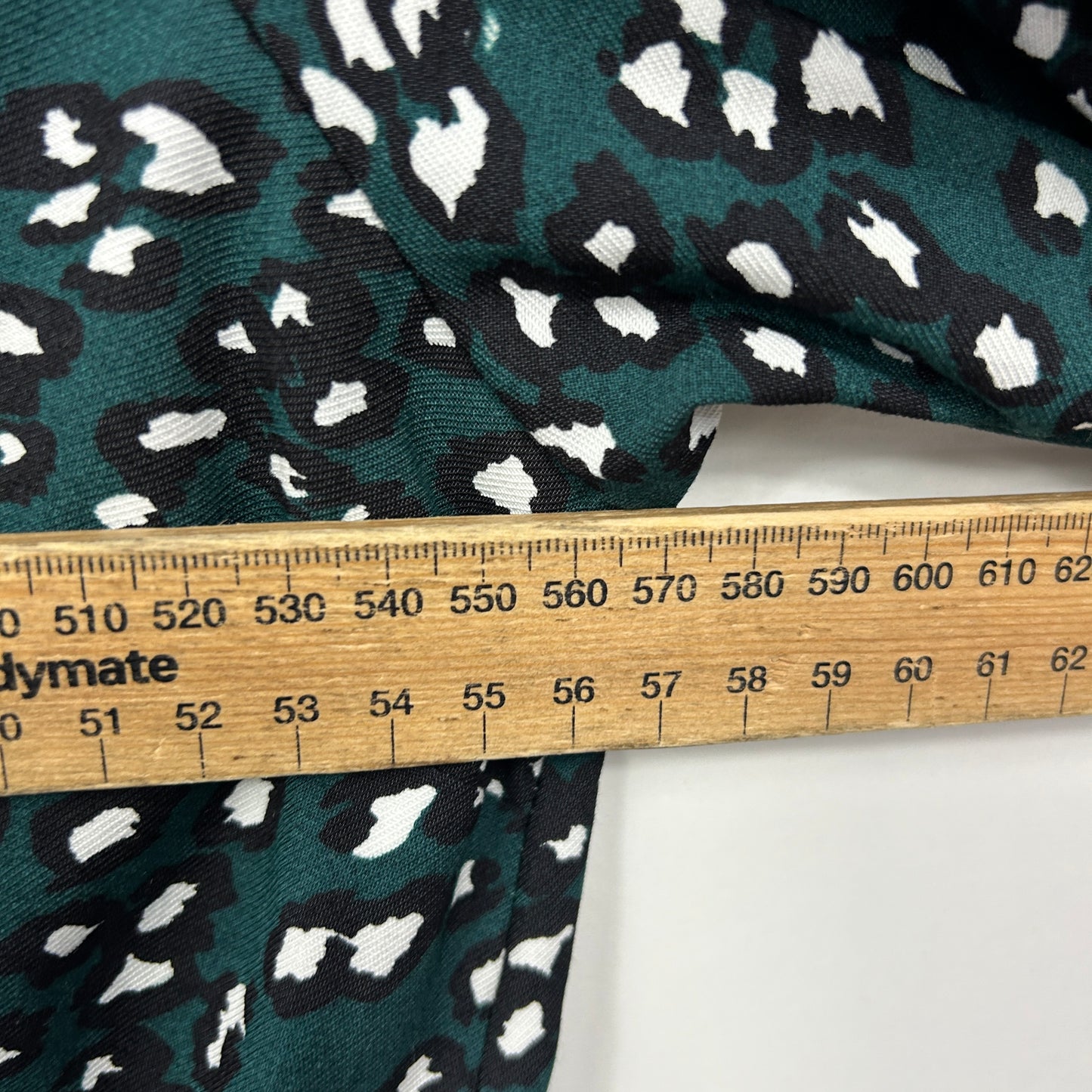 Rockmans Teal & Black Leopard Print Dress - Size 18