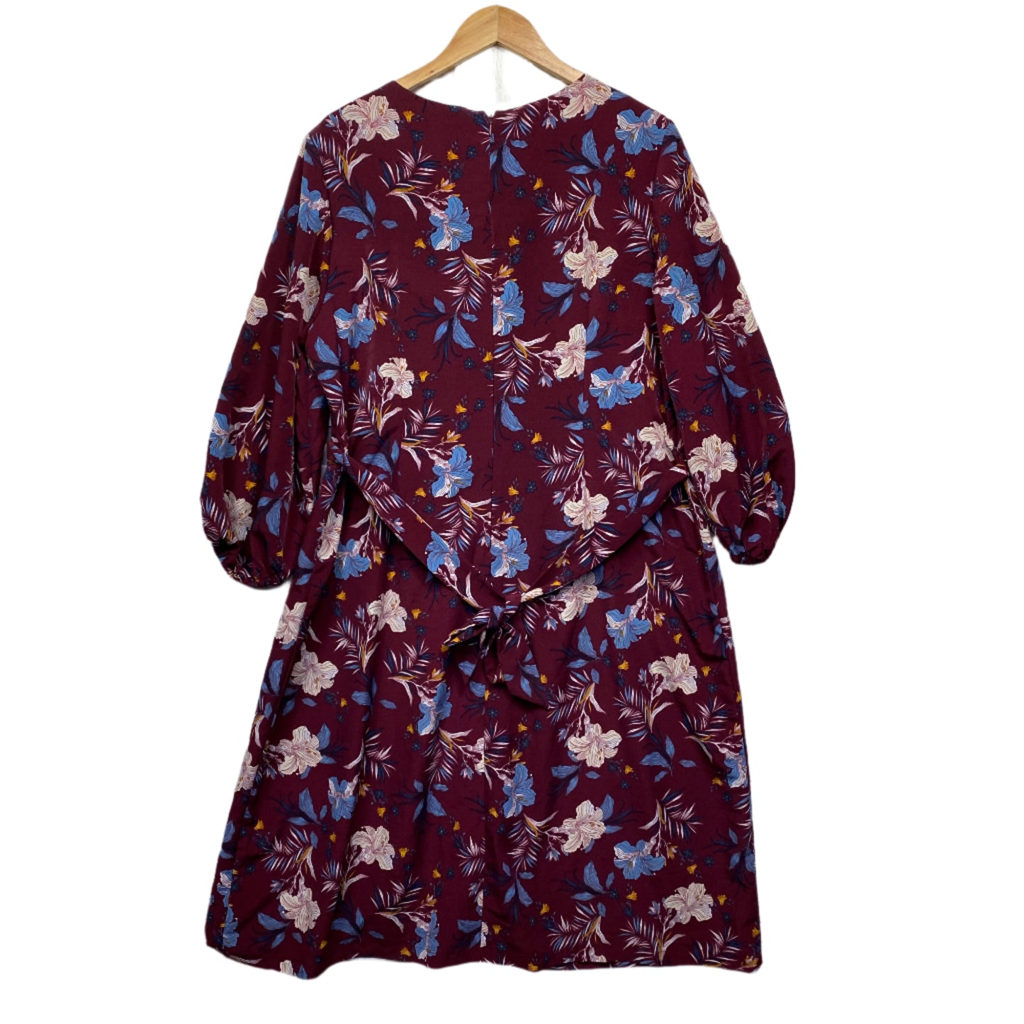 Preview Dress Size 20 Maroon Floral Long Sleeve