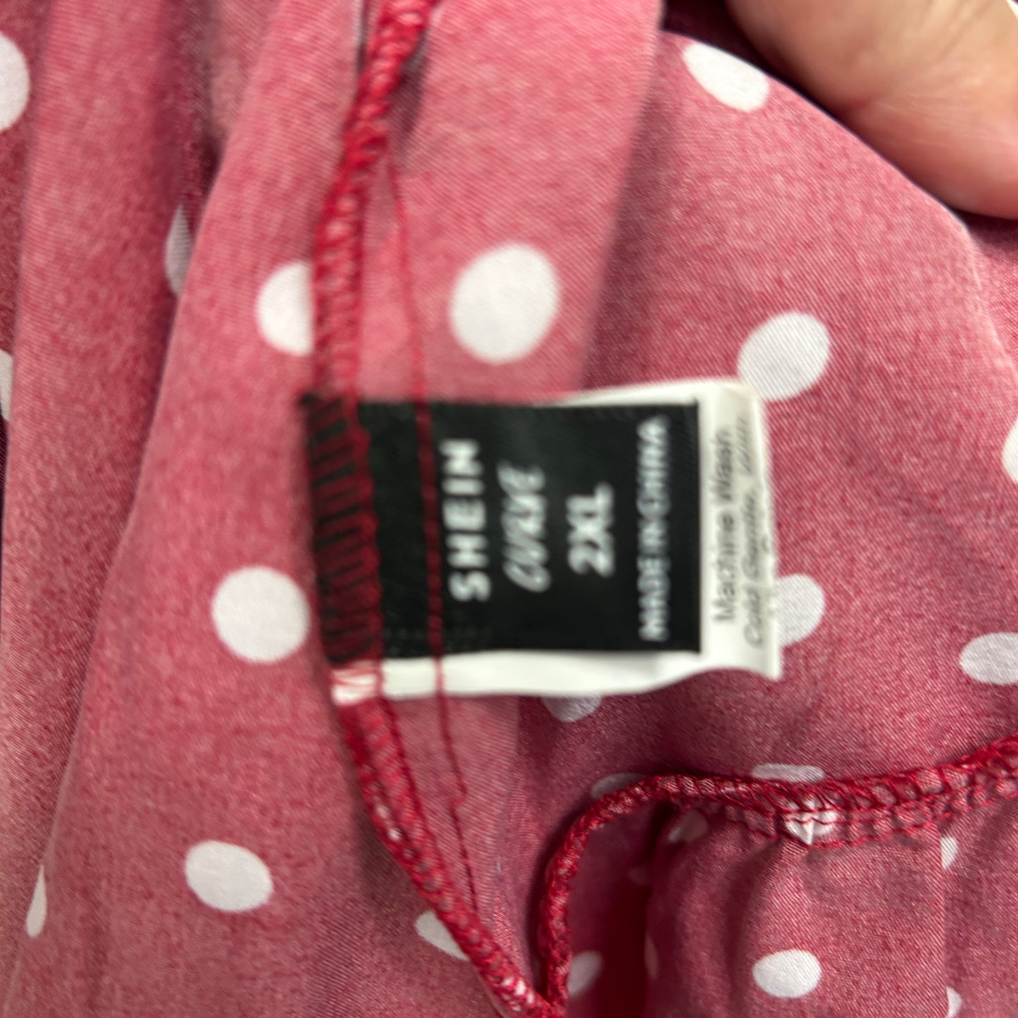 Shein Curve Red & White Polka Dot Wrap Dress - Size 2XL