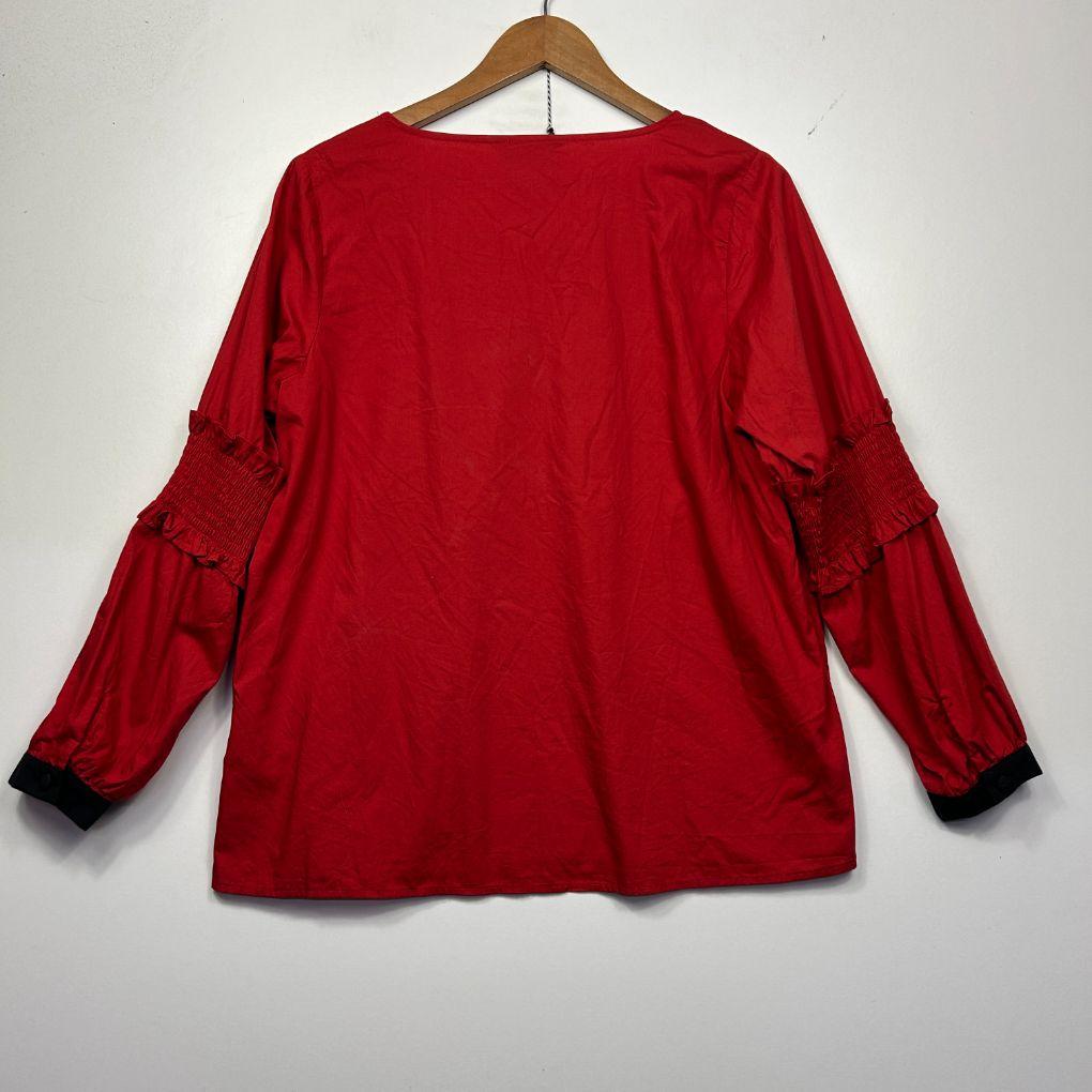 Marco Polo Red Cotton Top - Size 14
