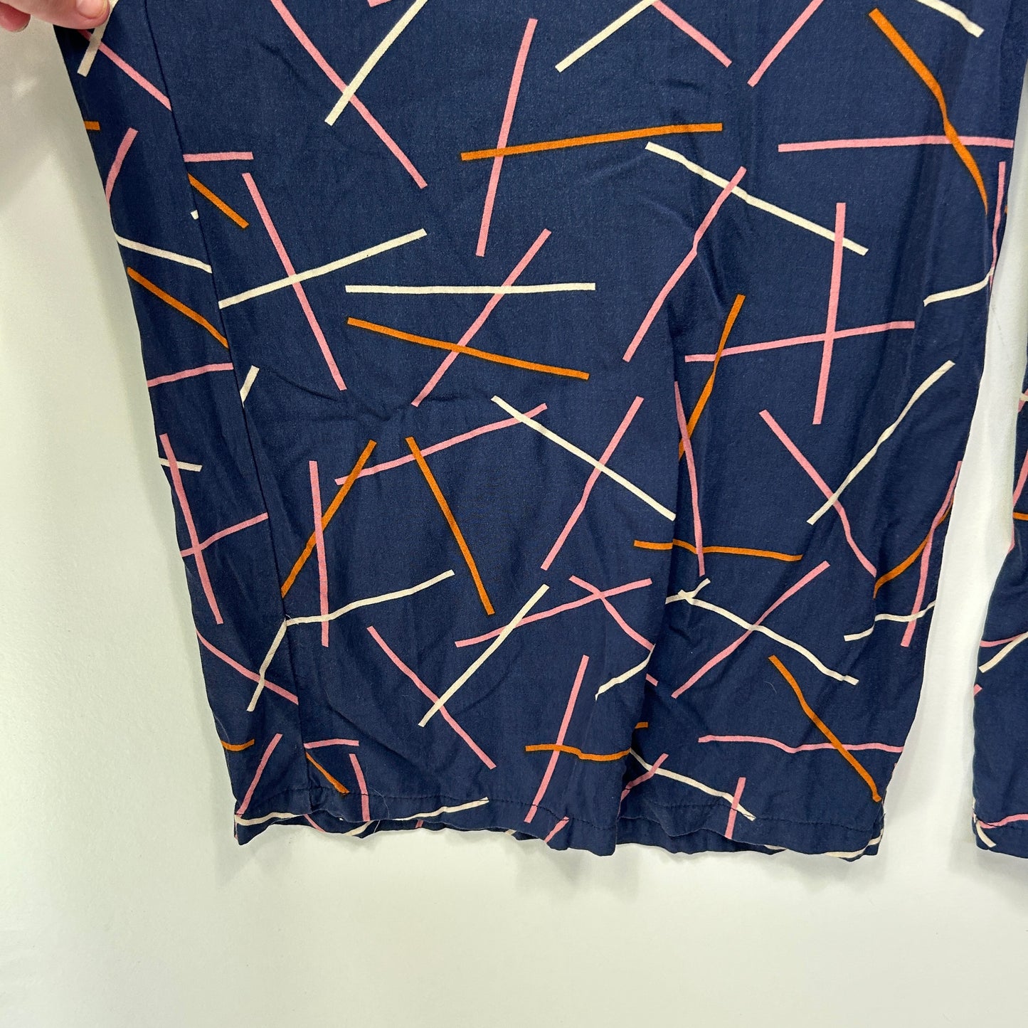 Princess Highway Navy Geometric Print Jumpsuit - Size 16