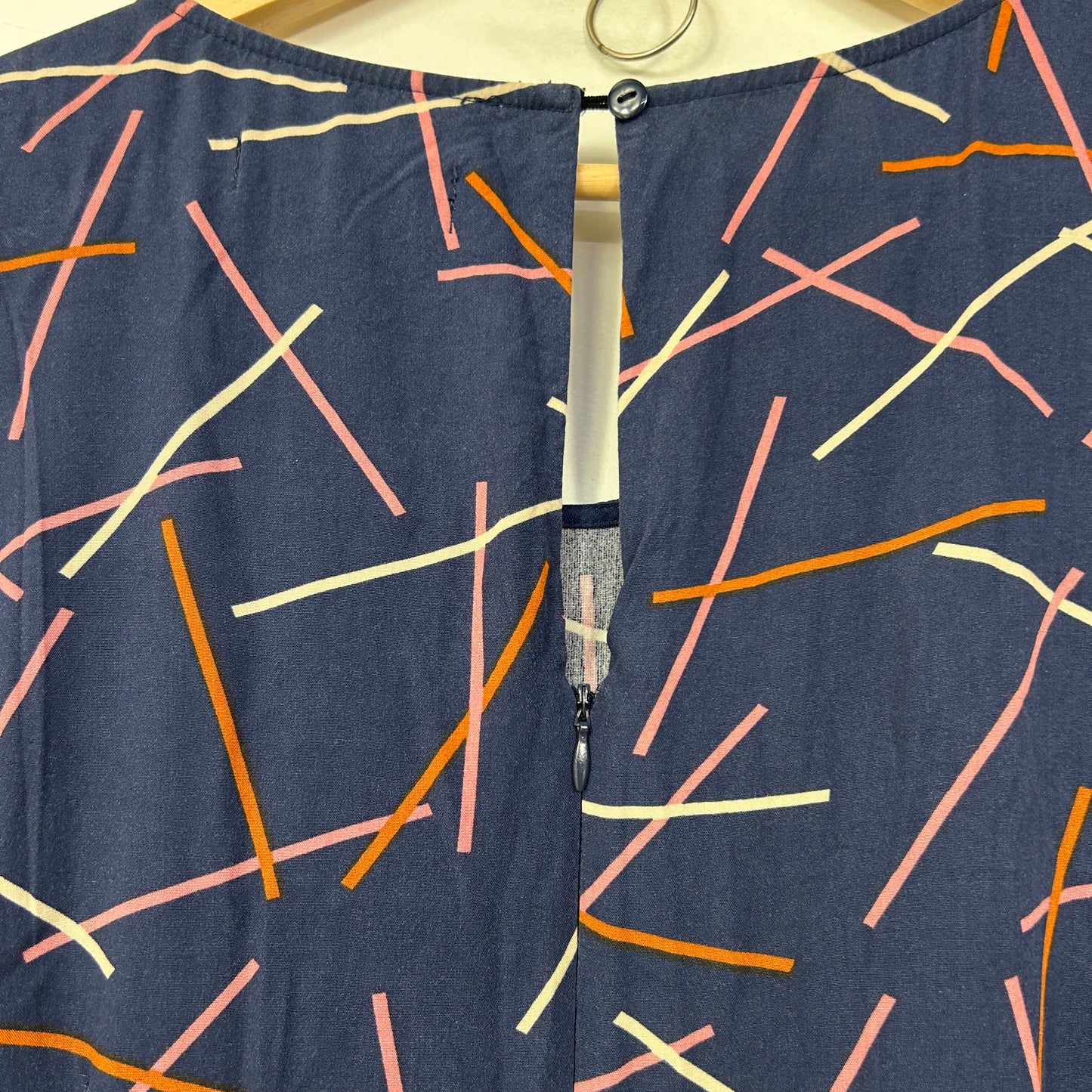 Princess Highway Navy Geometric Print Jumpsuit - Size 16