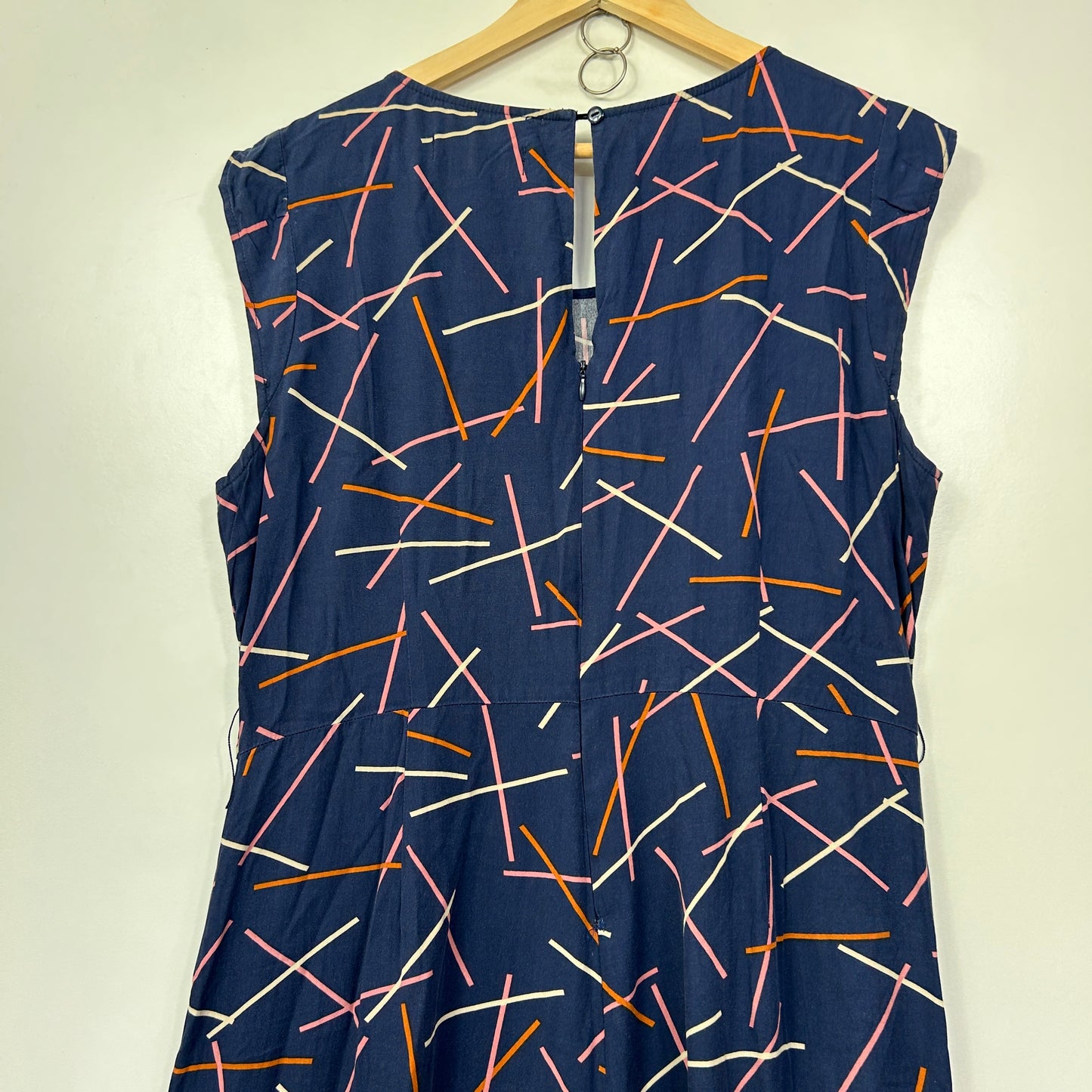 Princess Highway Navy Geometric Print Jumpsuit - Size 16