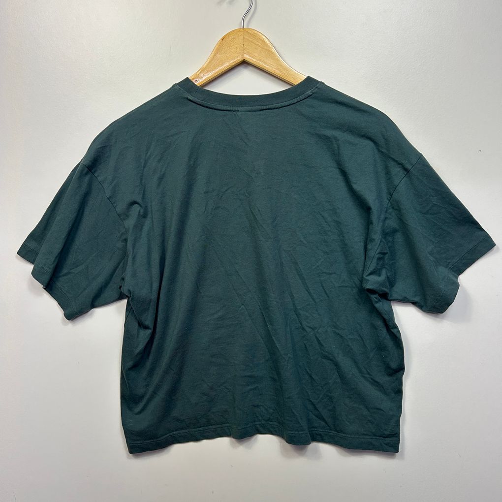 Russell Athletic Green Crop Cotton Top - Size 14