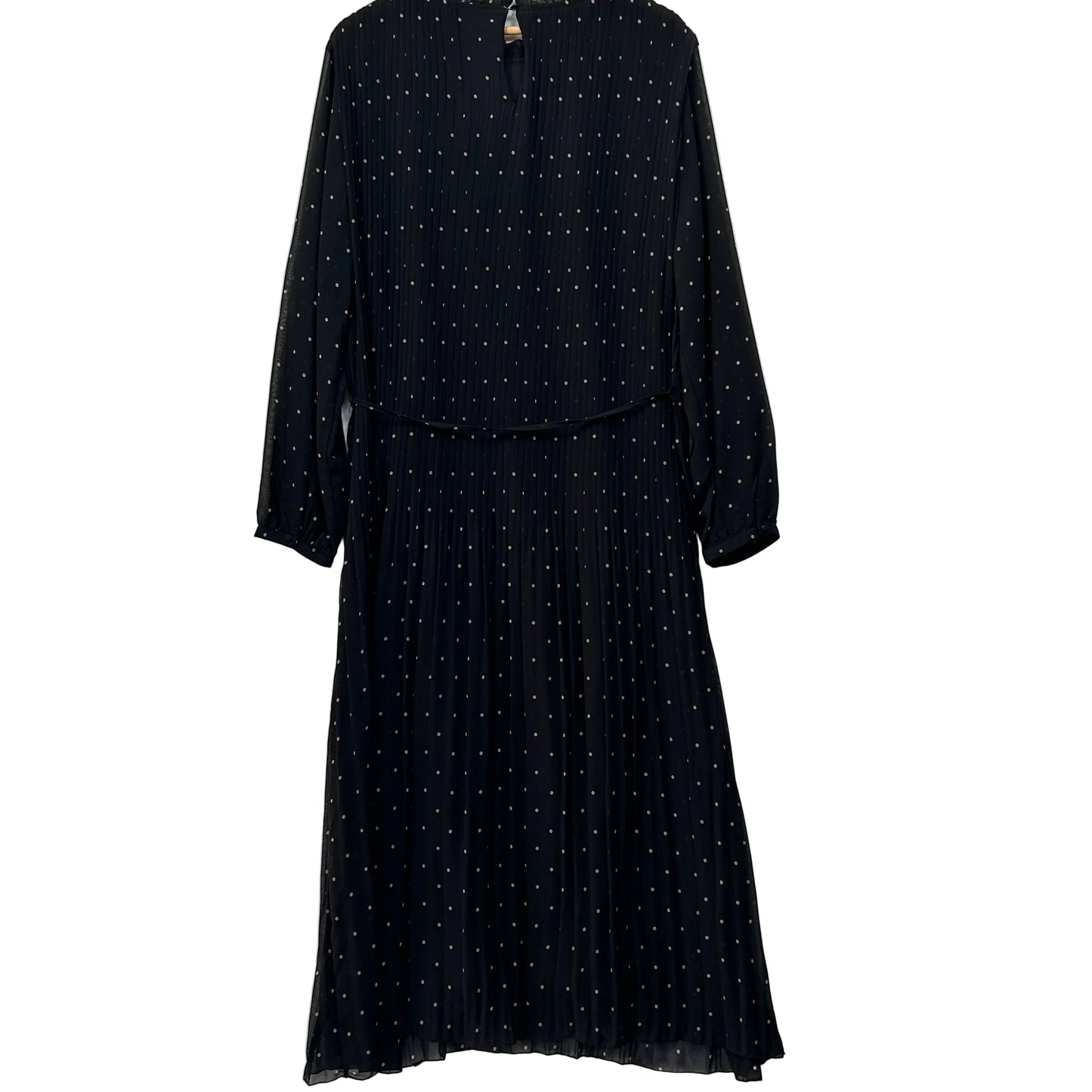 Anko Black & Gold Polka Dot Pleated Dress - Size 18