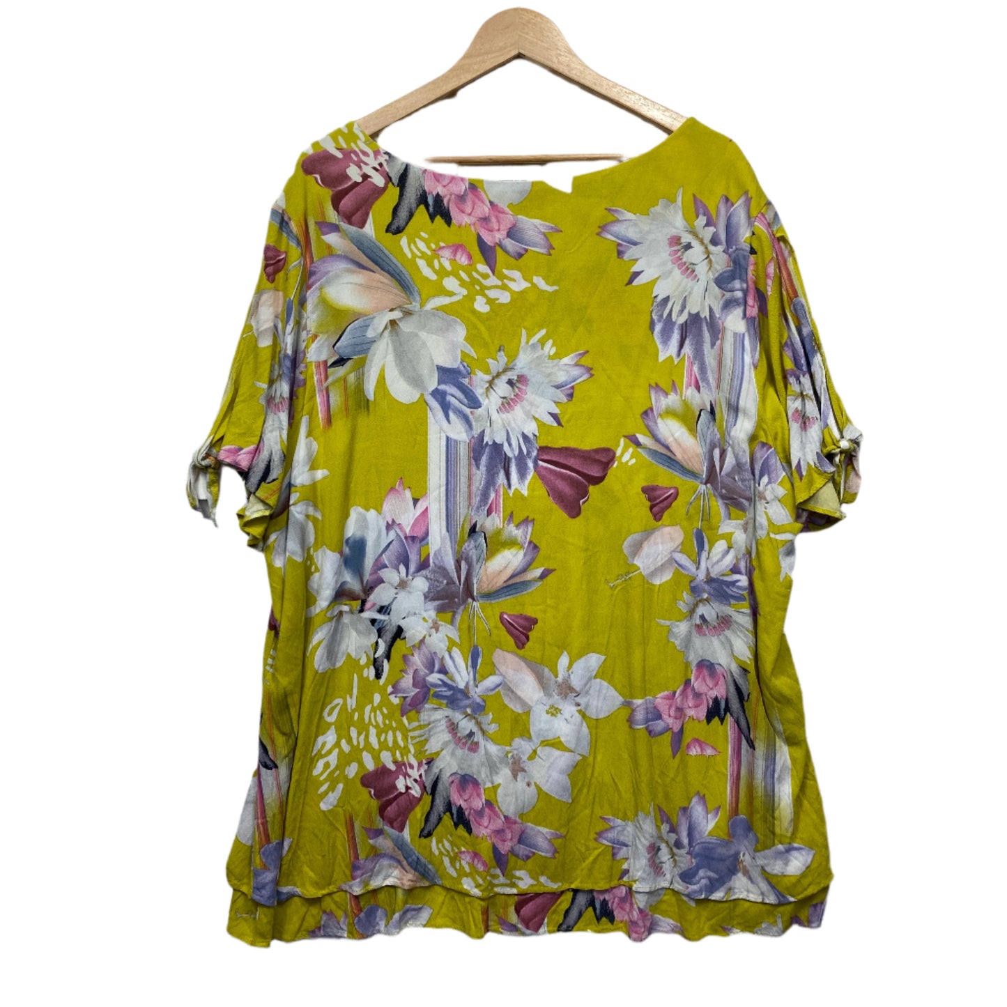 Beme Top Size 24 Plus Floral Multicoloured Short Sleeve