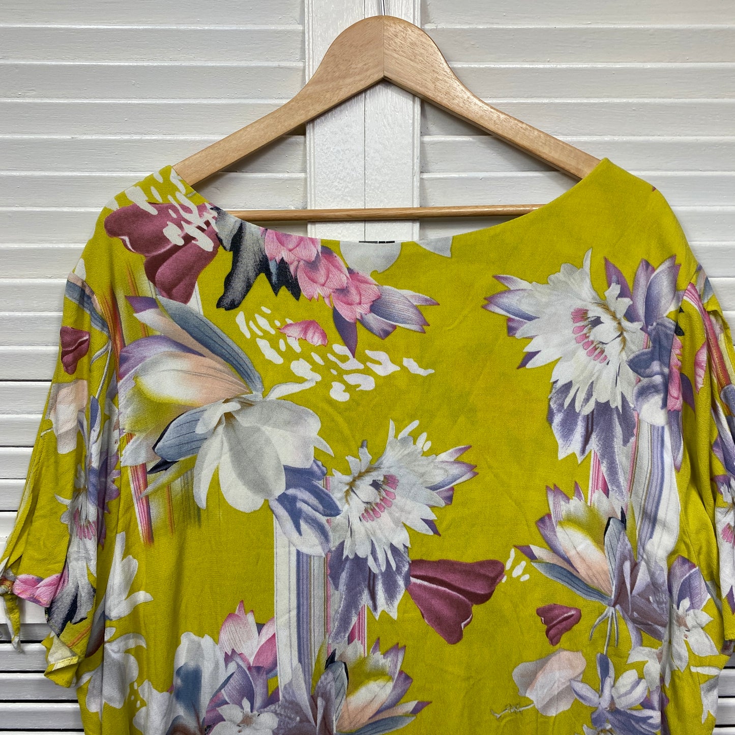 Beme Top Size 24 Plus Floral Multicoloured Short Sleeve