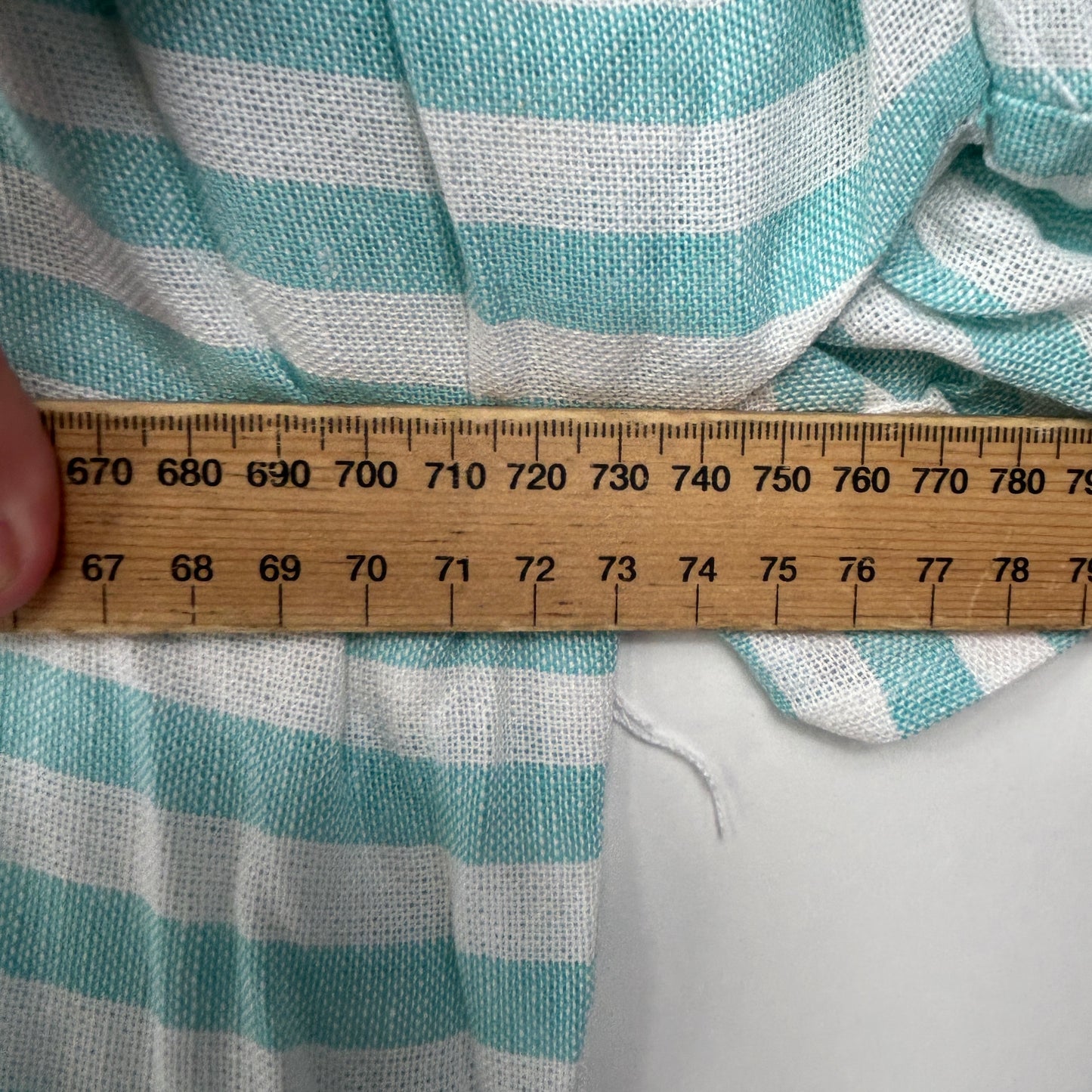 Autograph Mint & White Striped Tiered Shirt Dress - Size 20