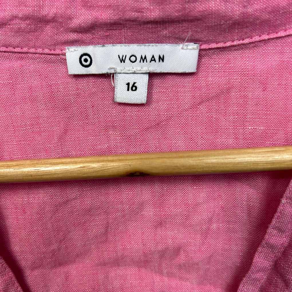 Target Pink Linen Shirt - Size 16
