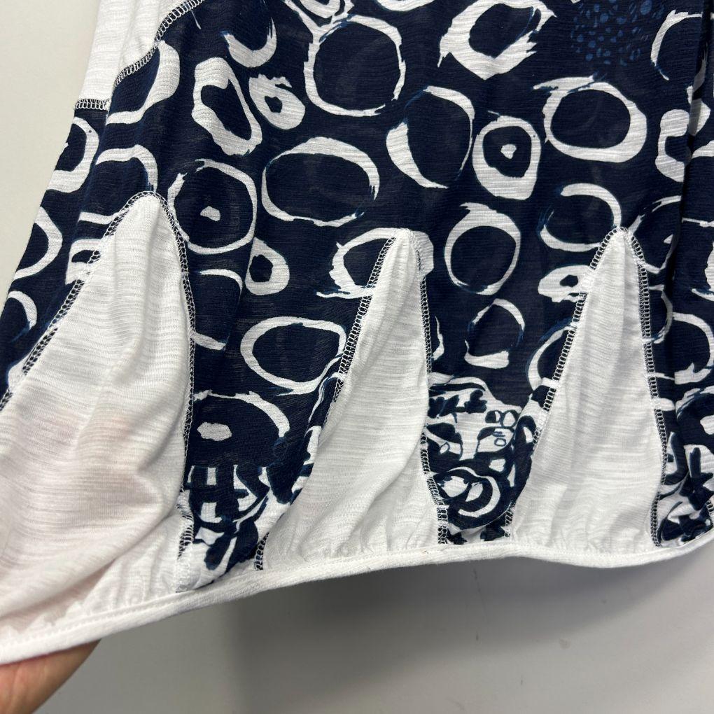 Taking Shape Navy and White Print Top - Size 20/L