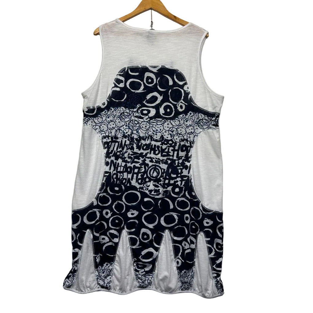 Taking Shape Navy and White Print Top - Size 20/L
