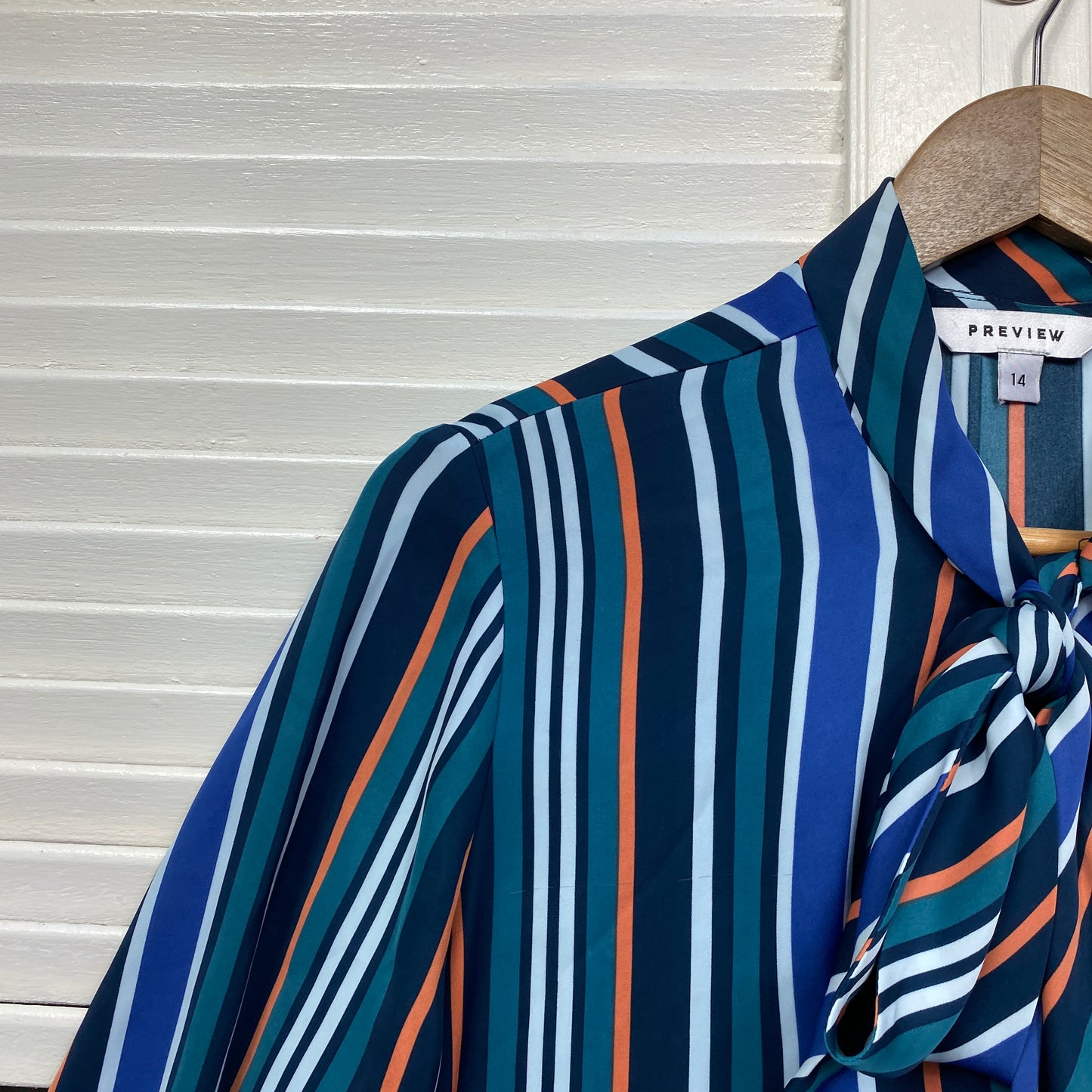 Preview Top Size 14 Long Sleeve Multicoloured Striped Office